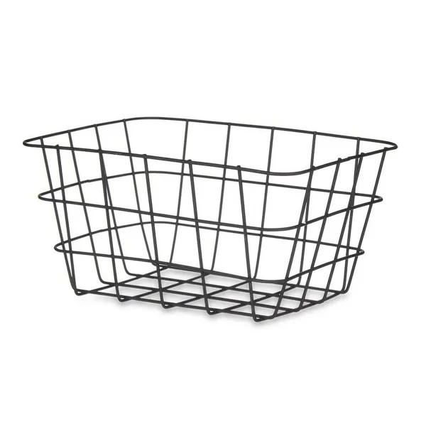 Multi-purpose basket Rectangular Black Metal 24,5 x 12 x 18 cm (6 Units)