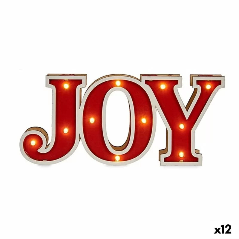 Decorative Figure Joy Red Wood 3,7 x 11,5 x 26 cm (12 Units)