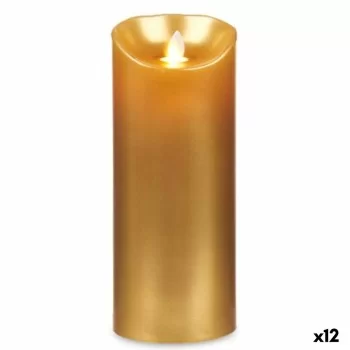 LED Candle Golden 8 x 8 x 20 cm (12 Units)