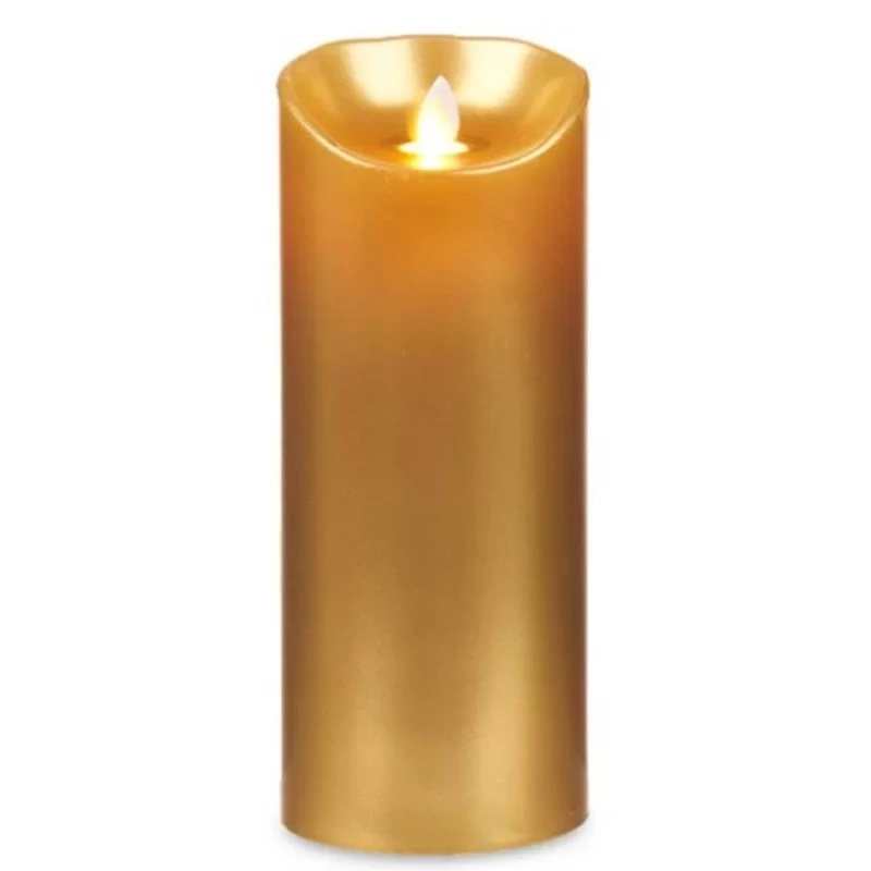 LED Candle Golden 8 x 8 x 20 cm (12 Units)