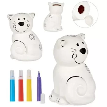 Paint Your Own Money Box Cat Ceramic 9 x 11,8 x 8,5 cm... 2