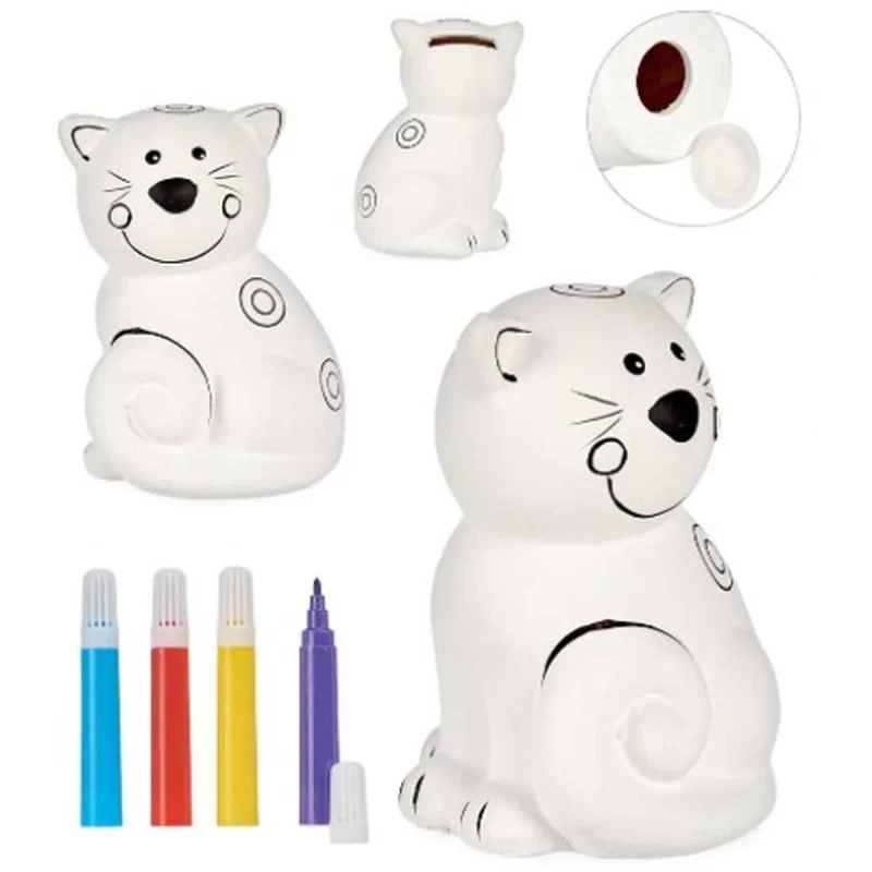 Paint Your Own Money Box Cat Ceramic 9 x 11,8 x...