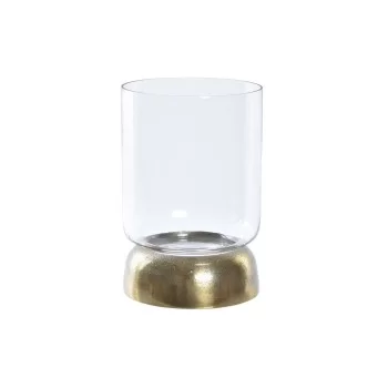 Candleholder DKD Home Decor Crystal Golden Aluminium 14 x...