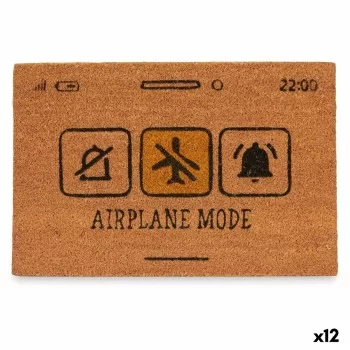 Doormat Airplane Mode Yellow Natural 60 x 1 x 40 cm (12...
