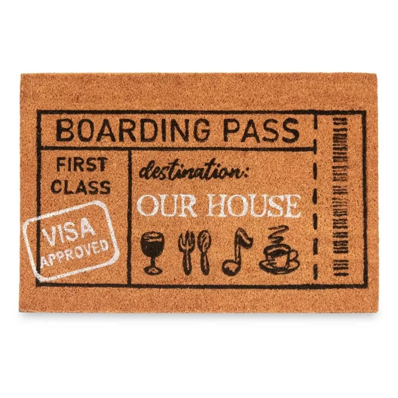Doormat Boarding Pass Natural 60 x 1 x 40 cm...