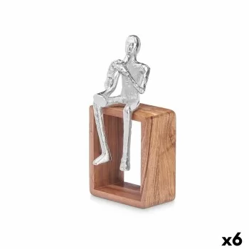 Decorative Figure Saxophone Silver Wood Metal 13 x 27 x...