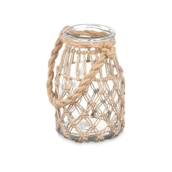 Candleholder Tin Transparent Natural Glass Rope 14 x 21... 2
