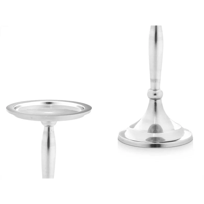 Candle Holder Silver Aluminium 10 x 17 x 8,5 cm...