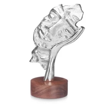 Decorative Figure Face Silver Wood Metal 16,5 x 26,5 x 11 cm 2