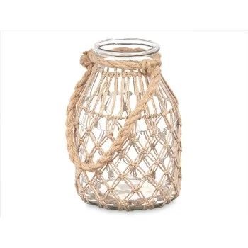 Candleholder Tin Transparent Natural Glass Rope 17 x 25... 2