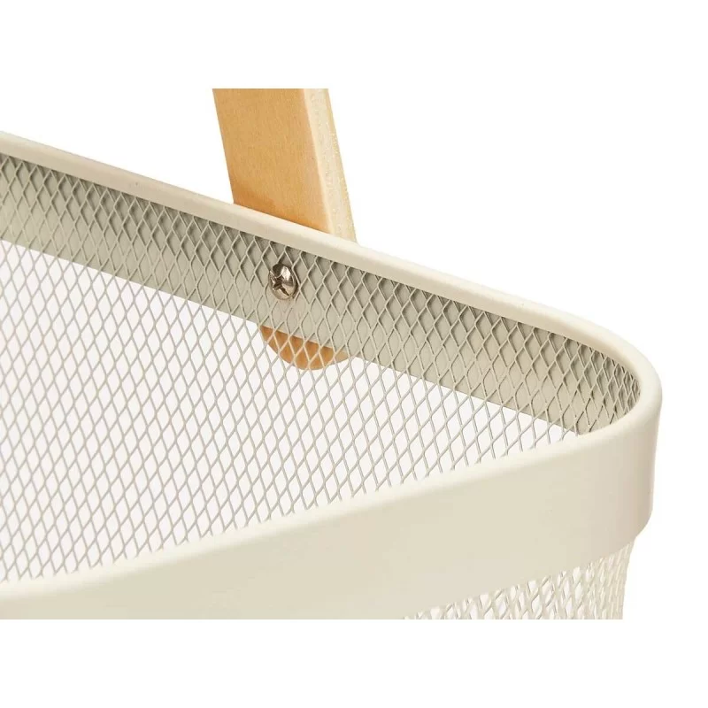 Basket White Wood Metal 42,5 x 18 x 26,5 cm (6...