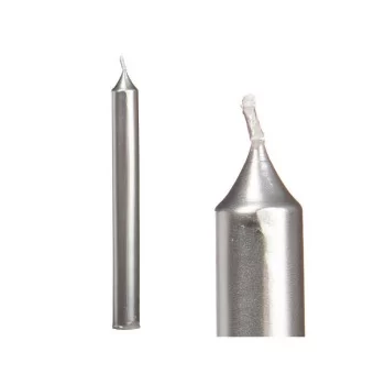 Candle Set 2 x 2 x 20 cm Silver (12 Units) 2