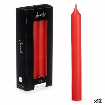 Candle Set Red 2 x 2 x 20 cm (12 Units)