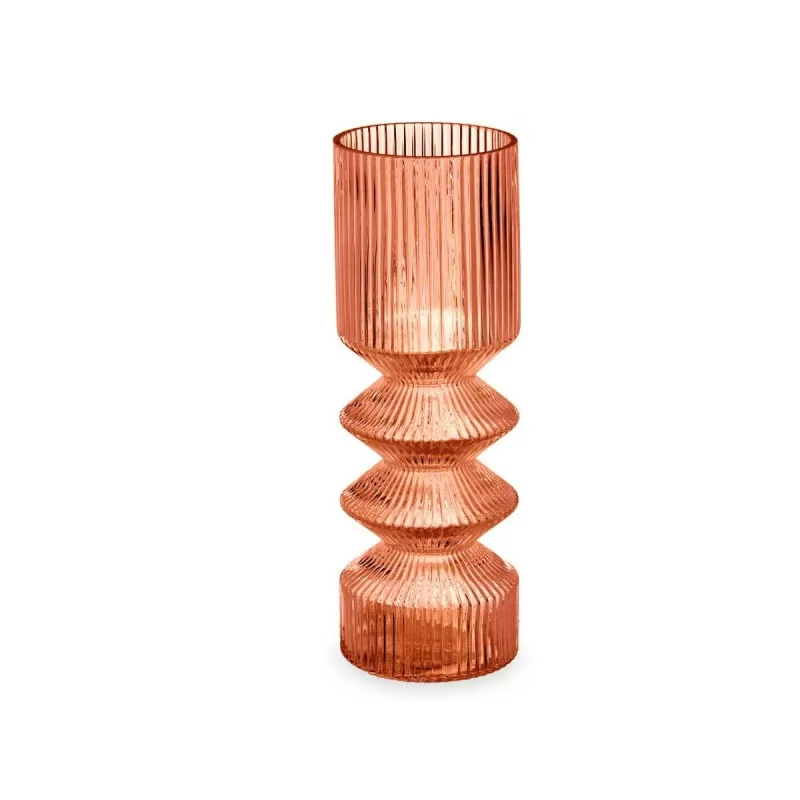 Vase Stripes Orange Crystal 8 x 23 x 8 cm (8...