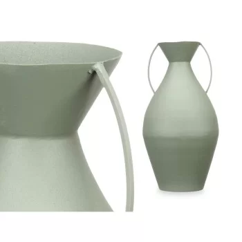 Vase 22 x 43 x 22 cm Green Steel (4 Units) 2
