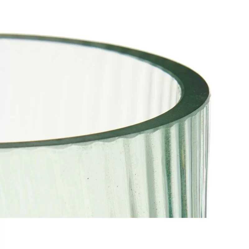 Vase Stripes Green Crystal 9,5 x 16,5 x 9,5 cm...