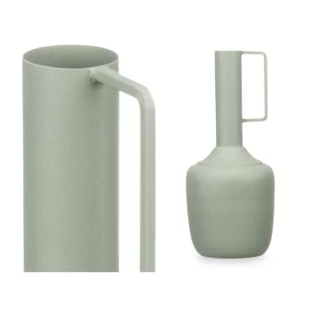 Vase With handle Green Steel 12 x 30 x 12 cm (6 Units) 2