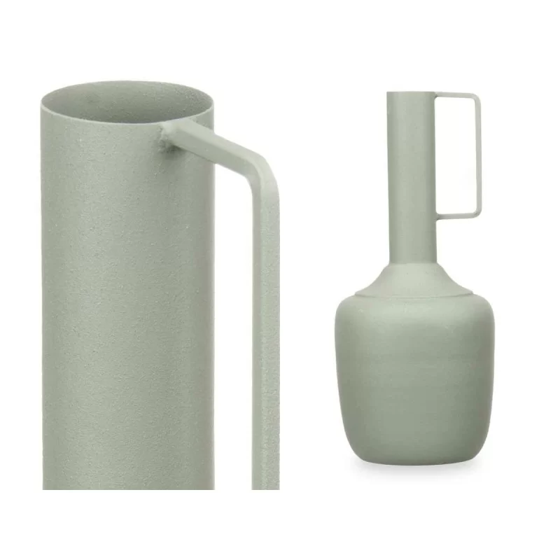 Vase With handle Green Steel 12 x 30 x 12 cm (6...