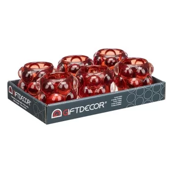 Candleholder Microbeads Orange Crystal 8,4 x 9 x 8,4 cm... 2