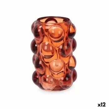 Candleholder Microbeads Orange Crystal 8,4 x 12,5 x 8,4...