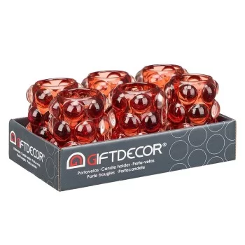 Candleholder Microbeads Orange Crystal 8,4 x 12,5 x 8,4... 2