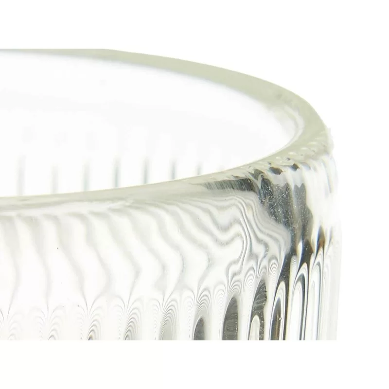 Candleholder Stripes Transparent Crystal 7,5 x...