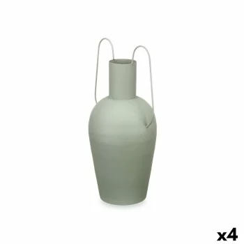 Vase With handles Green Steel 24 x 45 x 18 cm (4 Units)