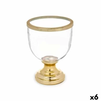 Candleholder Wineglass Golden Steel 17,3 x 23,5 x 17,3 cm...