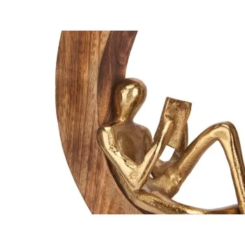 Decorative Figure Reading Golden Metal 26 x 25 x 7 cm (6... 2