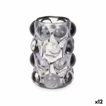 Candleholder Microbeads Grey Crystal 8,4 x 12,5 x 8,4 cm...