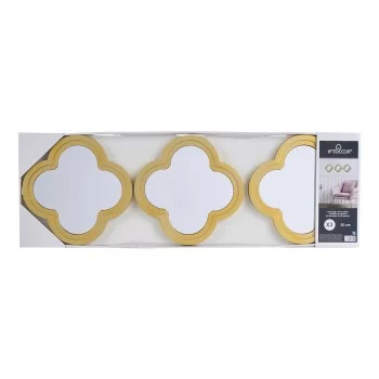 Mirror Set Flower Golden polypropylene 78 x 26 x 2,5 cm... 2