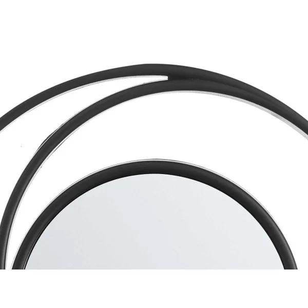 Mirror Set Circular Abstract Black polypropylene 78 x 26 x 2,5 cm (6 Units)