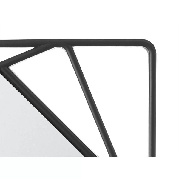 Mirror Set Squared Abstract Black polypropylene 78 x 26 x 2,5 cm (6 Units)