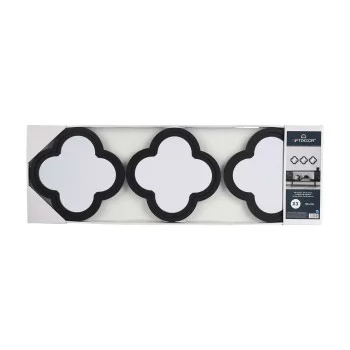 Mirror Set Flower Black polypropylene 78 x 26 x 2,5 cm (6... 2