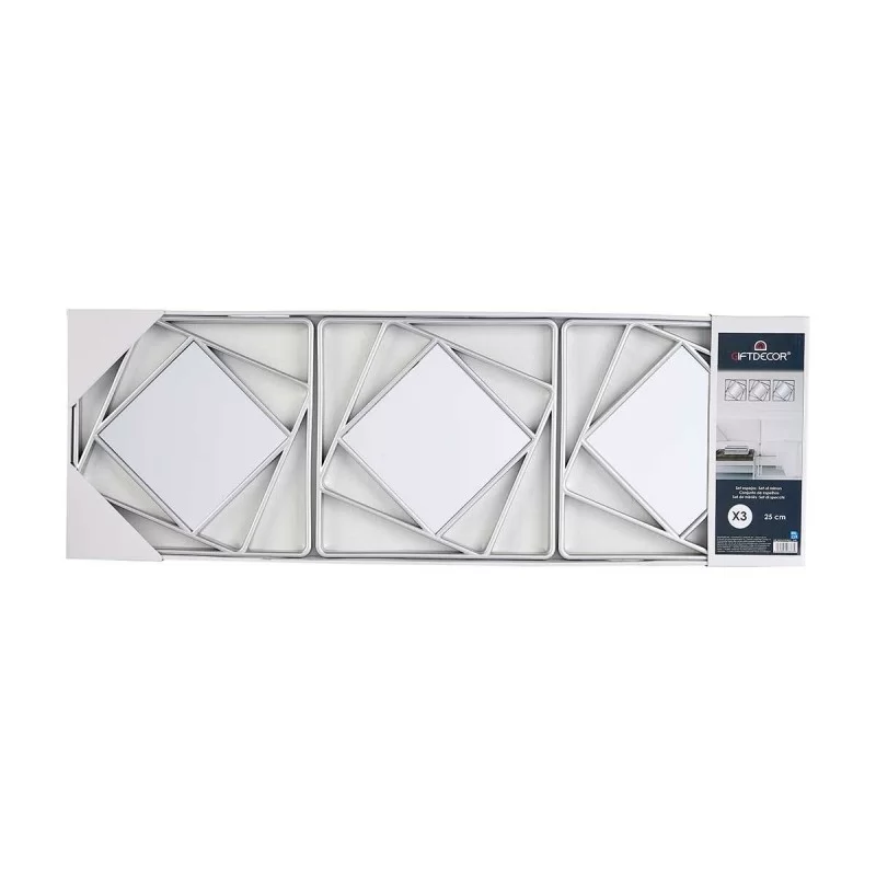 Mirror Set Squared Abstract Silver...