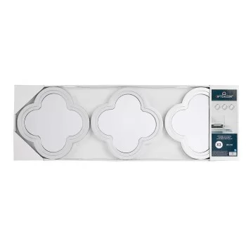 Mirror Set Flower Silver polypropylene 78 x 26 x 2,5 cm... 2