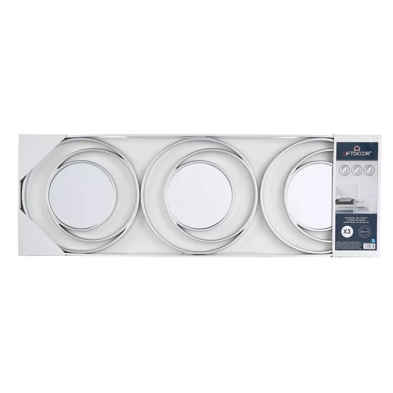 Mirror Set Circular Abstract Silver...