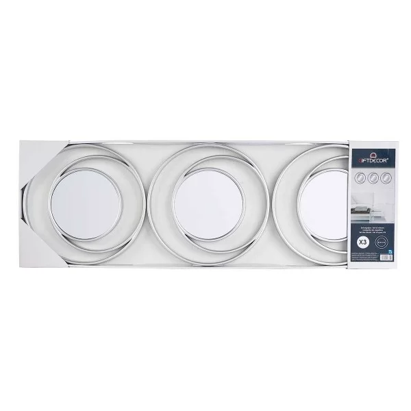 Mirror Set Circular Abstract Silver polypropylene 78 x 26 x 2,5 cm (6 Units)