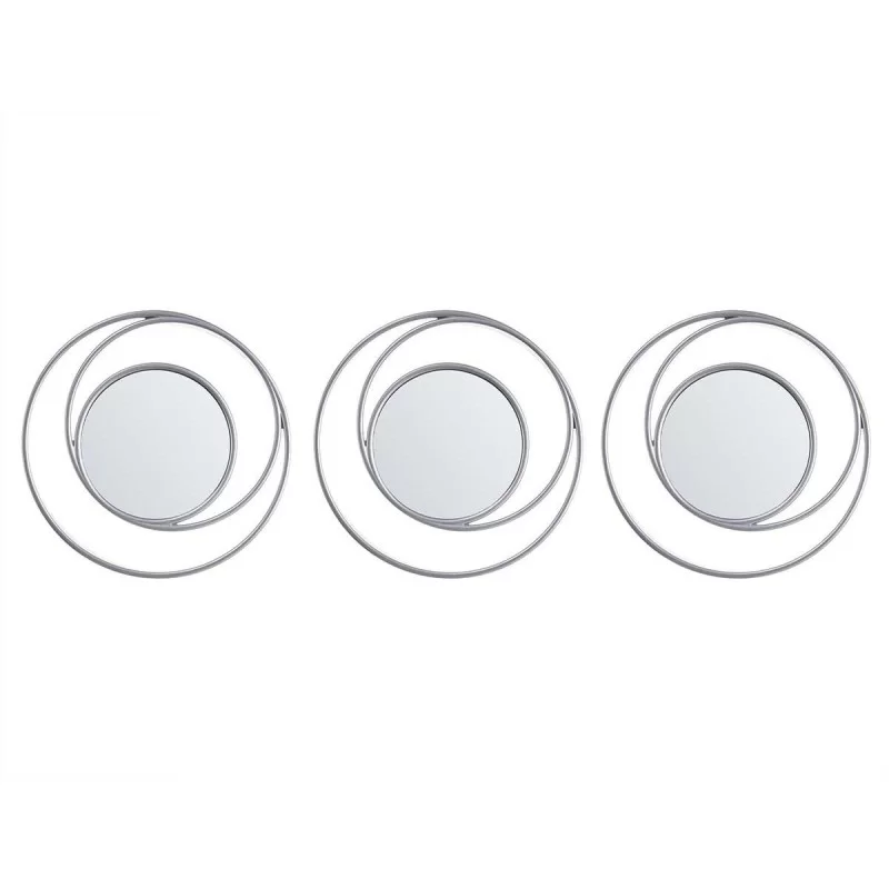 Mirror Set Circular Abstract Silver...