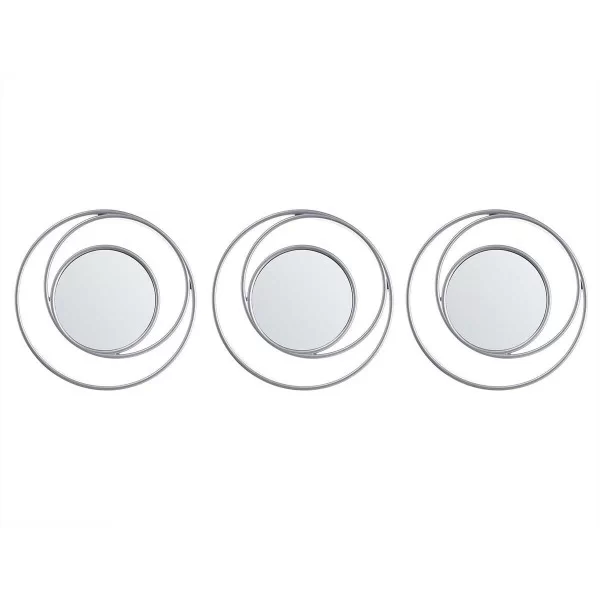 Mirror Set Circular Abstract Silver polypropylene 78 x 26 x 2,5 cm (6 Units)