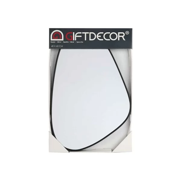 Wall mirror Abstract Black polypropylene 40 x 60 x 2,5 cm (6 Units)