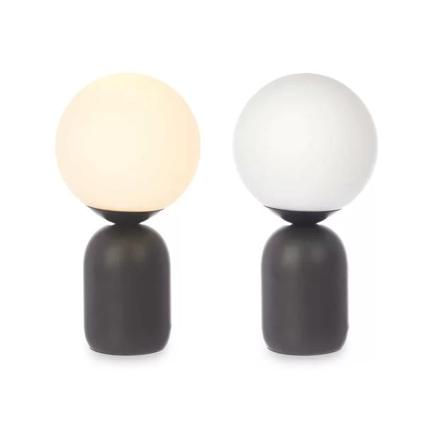 Desk lamp Ball 40 W White Black Ceramic 15 x 28,5 x 15 cm (4 Units)