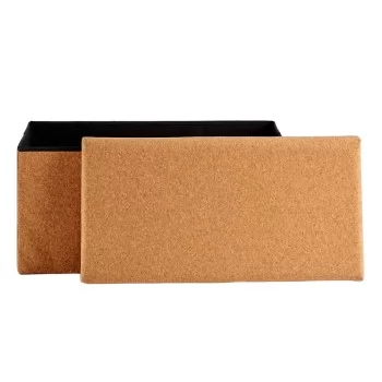 Decorative box Foldable Brown Cork MDF Wood 36 x 36 x 72... 2