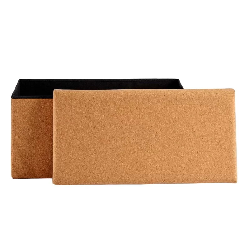 Decorative box Foldable Brown Cork MDF Wood 36...