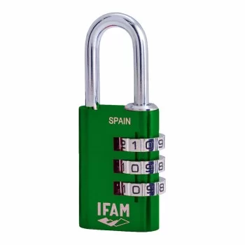 Combination padlock IFAM Combi30 Green Aluminium...