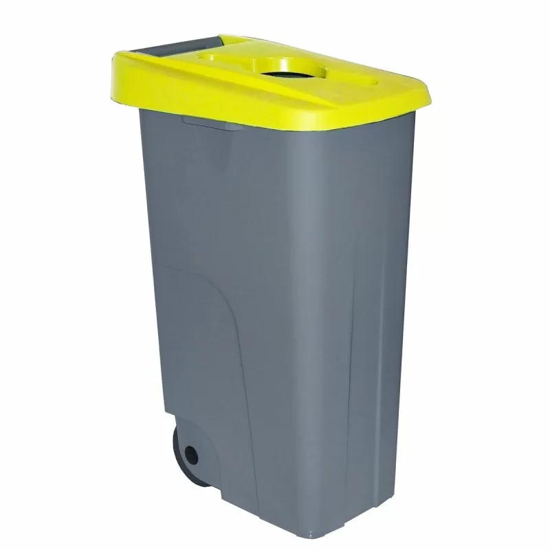 Dustbin with Wheels Denox 85 L Yellow 58 x 41 x...