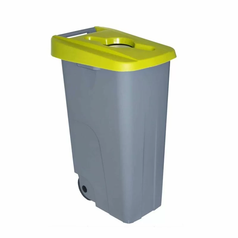 Dustbin with Wheels Denox 110 L Yellow 58 x 41...