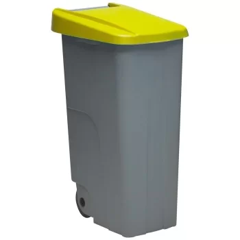 Dustbin with Wheels Denox 110 L Yellow 58 x 41 x 89 cm 2