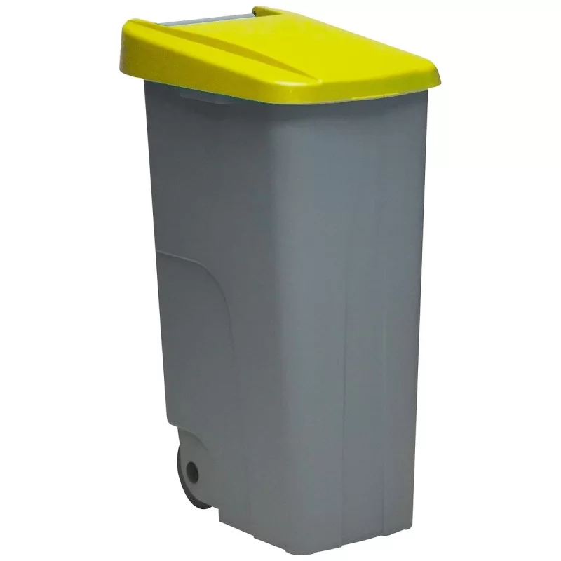 Dustbin with Wheels Denox 110 L Yellow 58 x 41...