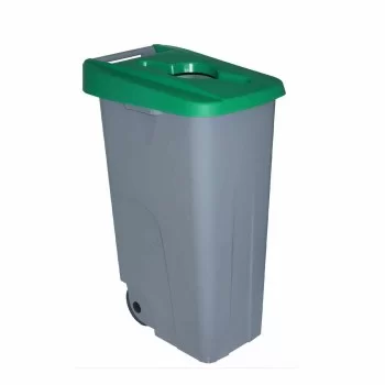 Dustbin with Wheels Denox 110 L Green 58 x 41 x 89 cm 2